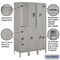 Salsbury Industries 2 Tier Metal Locker, 54"Wx78"Hx18"D, 6 Door, Gray, Unassembled 18-52368GY-U - alternate 4